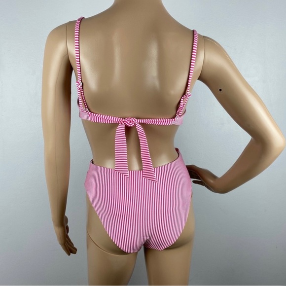 NEW ONIA FUCHSIA STRIPED BIKINI SET - Picture 5 of 8